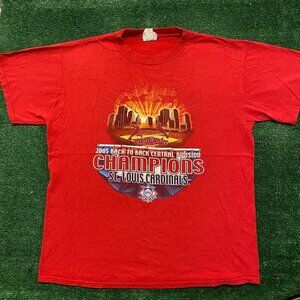 Vintage Y2K St. Louis Cardinals Champions T-Shirt Red XL MLB Baseball Streetwear